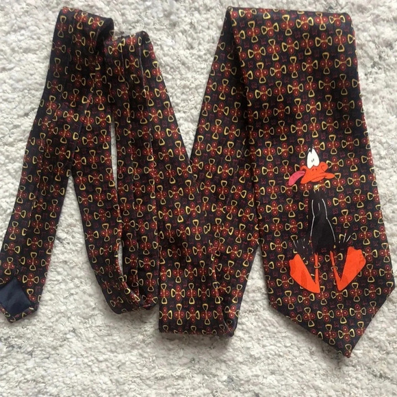 LOONEY TUNES MANIA |  Daffy Duck vintage 1993 90s cartoon neck tie - Picture 2 of 5
